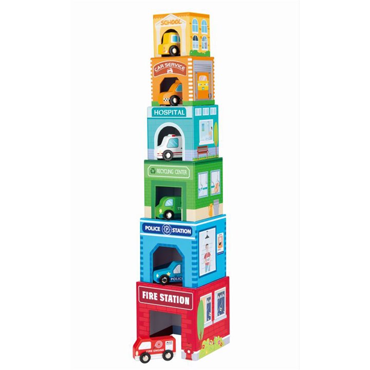 Stacking Cube with 6 Vehicles